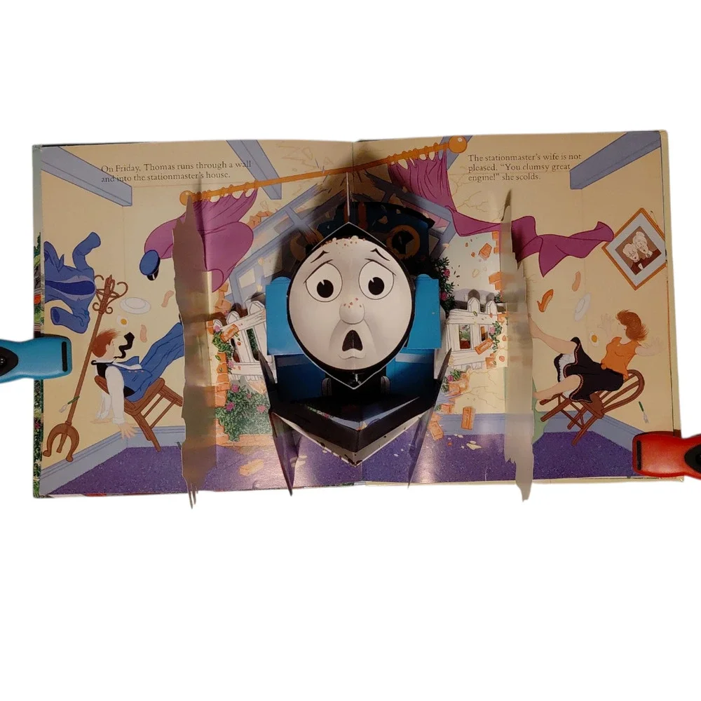 RARE Thomas & Friends Trains Pop Up Book Whistle Bundle